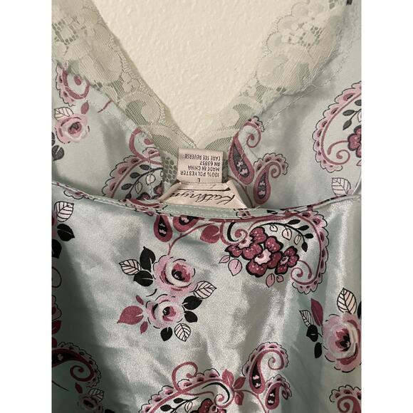 Vintage Kathryn Womens Top Large Paisley Satin Babydoll Romantic Fairy 90s FLAW - Picture 4 of 7